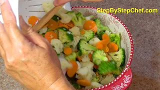 How to Blanch Vegetables -- Broccoli, Cauliflower and Carrots Medley -- StepByStepChef.com