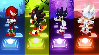 Knuckles exe Sonic 🆚 Hyper Sonic 🆚 Dark Blue Sonic 🆚 Shadow Sonic | Sonic Tiles Hop EDM Rush