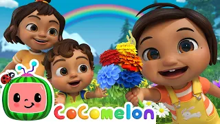 Rainbow Song! | Outside Learning Colors With Nina | CoComelon Nursery Rhymes & Kids Songs