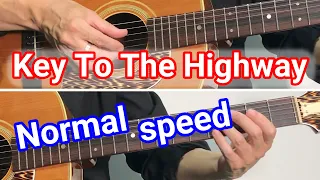 Key To The Highway - Clapton Style / Normal speed / key=A Blues guitar lessons and tips