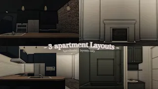 ♡ 3 free apartment layouts speedbuild♡ | under 100k | roblox bloxburg |