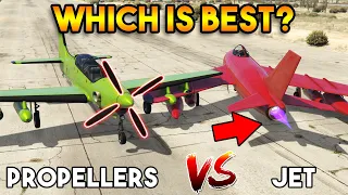 GTA 5 ONLINE : JET VS PROPELLERS (WHICH IS BEST PLANE?)