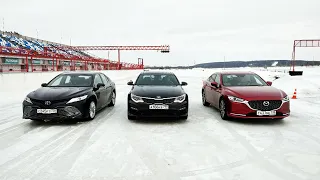 Тест драйв Mazda 6, Kia Optima GT, Toyota Camry V6, Вечерняя Передача