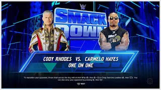 Smackdown - Cody Rhodes Vs Carmelo Hayes - WWE 2K24 Gameplay Simulation - PS5 - 4K -