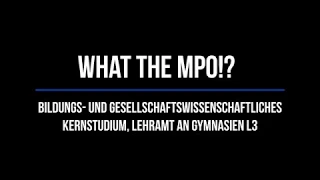 What the MPO!? - Modulprüfungsordnungen an der Uni Kassel