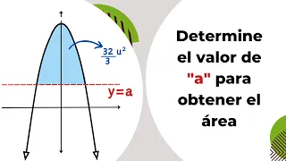 Determine el valor de 'a' para obtener un área - Integral definida