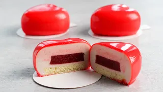 MOUSSE CAKES HEARTS / STRAWBERRY YOGURT. Subtitles ENG