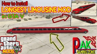 How to install LONGEST LIMOUSINE CAR mod in GTA V in urdu/hindi step by step//BY PAK GAMING ZONE//.