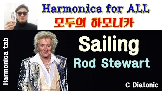 Sailing - Rod Stewart | C major Harmonica tab with lyrics