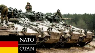 German Army, NATO. Powerful infantry fighting vehicles Marder IFV during exercises in Lithuania.