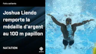 Joshua Liendo remporte la médaille d'argent au 100 m papillon | Natation
