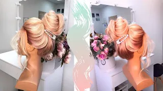 Updo hairstyle | Wedding hairstyle | Как сделать высокий пучок?