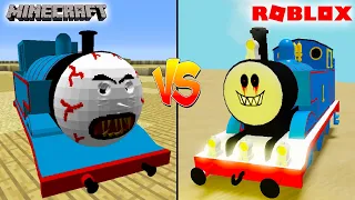 MINECRAFT THOMAS THE TANK ENGINE VS ROBLOX THOMAS THE TANK ENGINE - WHO WILL WIN? - FUNNY COMPARISON