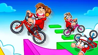 Batalha de BICICLETA com meus Amigos no Roblox🚴