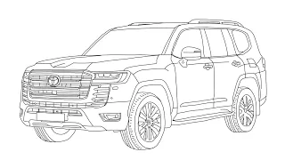 How to draw Toyota Land Cruiser 2022