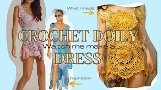 I Crocheted a beautiful dress made out of doilies!!! Watch me make a crochet doily dress