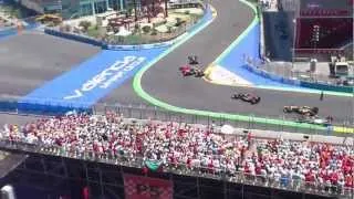 Adelantamiento Alonso a Grosjean en el Valencia Street Circuit 2012