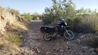 Kawasaki KLR650 vs Creekbed and Boulder Field