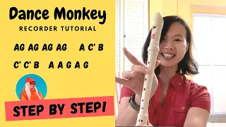 Easy Step by Step Dance Monkey Recorder Tutorial (how to play flauta)