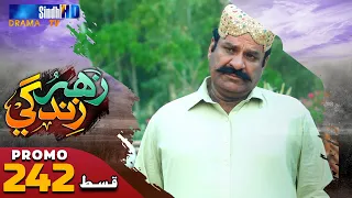 Zahar Zindagi - Ep 242 Promo | Sindh TV Soap Serial | SindhTVHD Drama