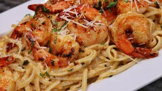 The Secret To Make A Delicious Creamy Shrimp Scampi Pasta Recipe | 30 Minute Meal