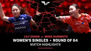 Lily Zhang vs Miwa Harimoto | WS R64 | Singapore Smash 2024