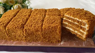 The simplest honey cake, prepared in 30 minutes/TENDER AND VERY TASTY