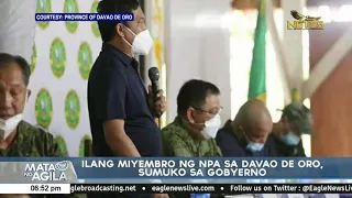 Ilang miyembro ng npa sa Davao de Oro, sumuko sa pamahalaan