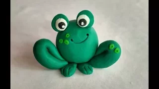 CLAY ART FOR KIDS/HOW TO MAKE ROUND FROG WITH CLAY