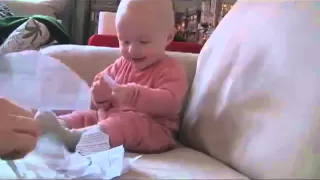 Baby Laughing at Ripping Paper