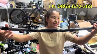 Tổng hợp tất cả phụ kiện xe đạp Nhật Đức - mũ bontrager Mỹ - ghi đông cacbon - đèn tay nắm mới về