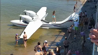 Ничего себе!!!😱 💥🛩️ Самолёт причалил к пляжу в Зеленоградске! Калининград пляж, погода, море🌊