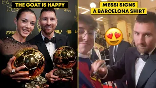 Crazy scenes as Messi left the Ballon d’Or ceremony!