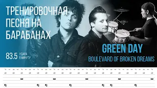 Green Day - Boulevard of Broken Dreams / 83.5 bpm / Тренировочная песня для барабанов