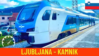 Cab Ride Ljubljana - Kamnik (Slovenian Railways) - winter train drivers view in 4K