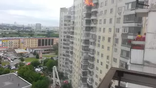 Пожар в москве, улица Привольная. 22.06.2013