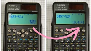 Cambiar resultado de fracciones a decimales en calculadora científica CASIO fx-991 LA PLUS.