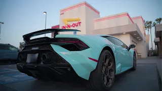 IN N OUT BURGER RUN | Lamborghini Tecnica | 4K