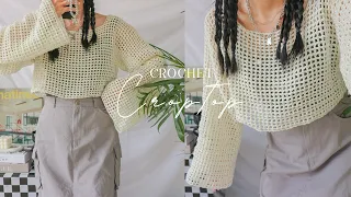 How to crochet the Long Sleeve Croptop🤍 Vyvascrochet