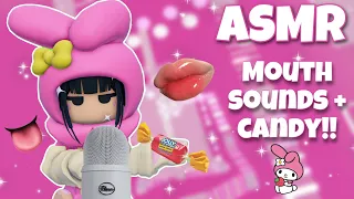 Roblox ASMR ~ my melody tower! relaxing fast mouth sounds + hard candy 🍭💖