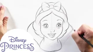 How to Draw Snow White from Snow White and the Seven Dwarfs | Disney Princess