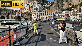 Italy: Positano and Amalfi walk 🌊 How Calm are these in OFF season [4K HDR]