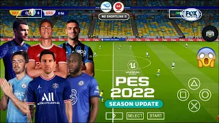 PES 2022 PPSSPP Full Transfer Update English Commentary Peter Drury Camera PS5 Latest KITS