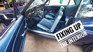 Reupholstering classic Mustang seats.