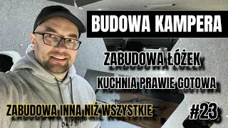 BUDOWA KAMPERA #23 ZABUDOWA INNA JAK WSZYSTKIE - kuchnia i łóżko - cięcie, oklejanie, malowanie