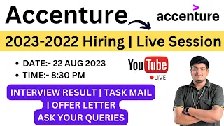 Accenture Interview Results | Task Mail | Live Queries Session | Ask your Queries | Youtube Live