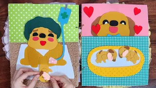 강아지가족에게 아기들이 태어났어요 강아지 출산 펠트북 Giving birth to puppies FELTBOOK :) 낮잠시간펠트