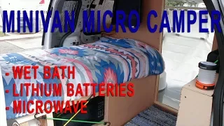 Incredible Minivan Camper Van RV Conversion DIY Wet Bath Tour