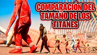 COMPARACIÓN DEL TAMAÑO DE LOS TITANES 2022 (Attack on Titan-Shingeki no Kyojin)