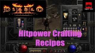 Diablo 2 Resurrected - Hitpower Crafting Recipes